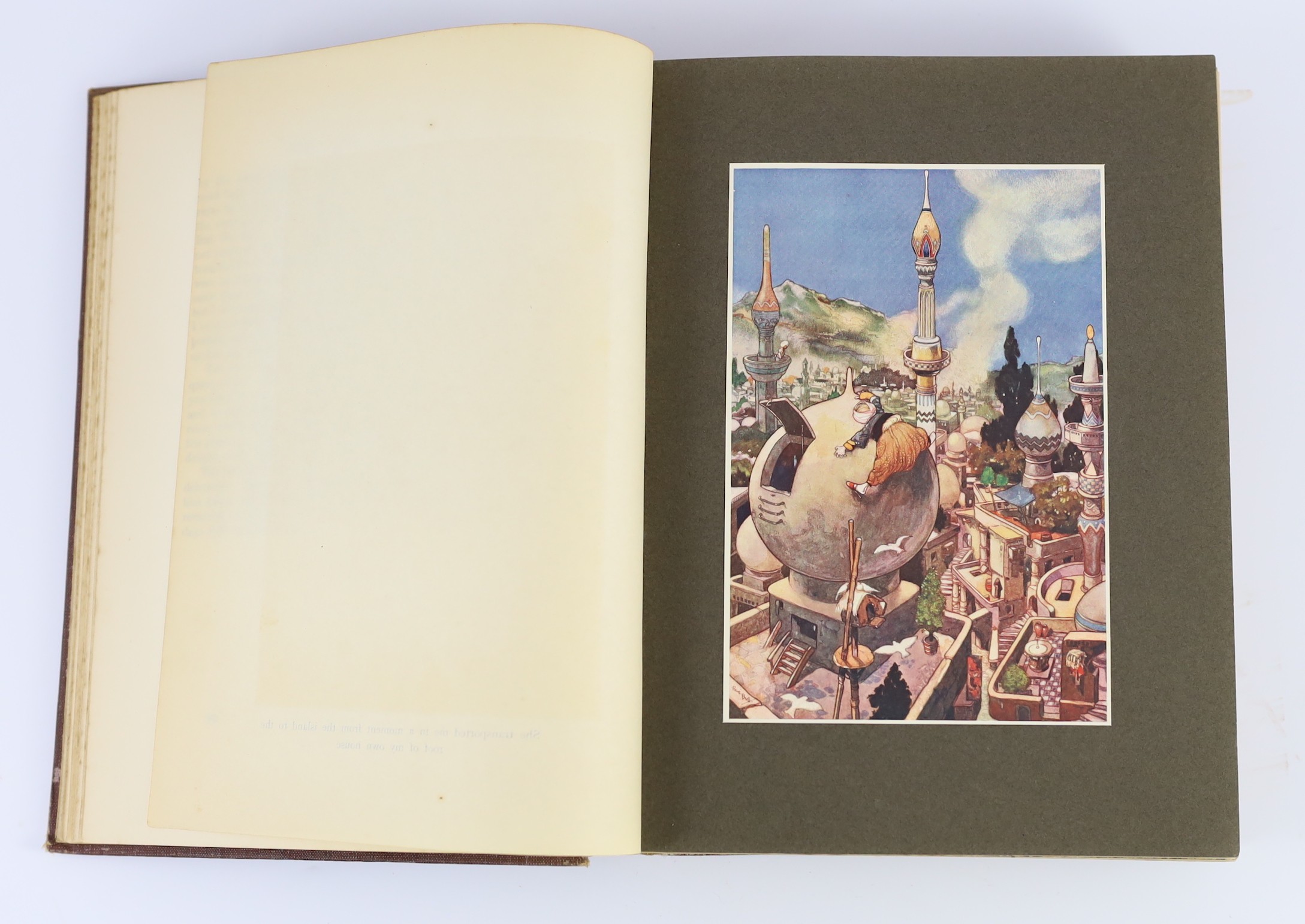Arabian Nights - The Arabian Nights, illustrated with 20 colour plates by Rene Bull, 4to, pictorial cloth gilt, spine sunned and with small tears, Constable & Co., London, 1912